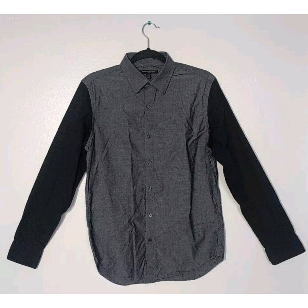 BANANA REPUBLIC | Shirt Men's Gray & Black Button-Up | Size S